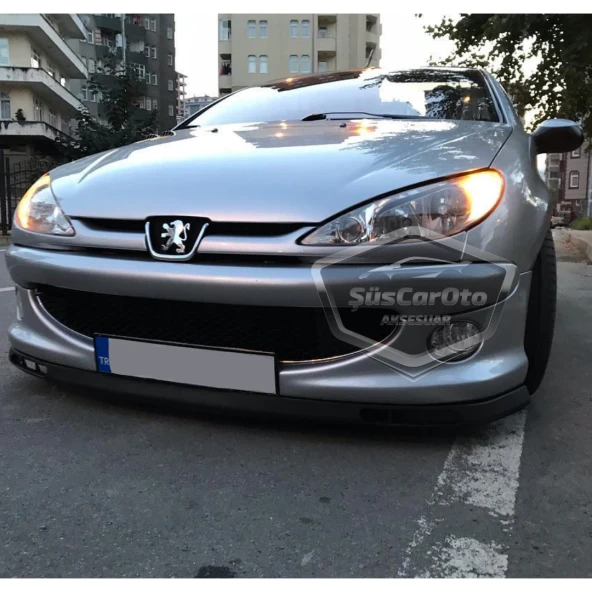 Peugeot 206 206+ 1998-2012 Uyumlu Üniversal Laguna Lip Esnek Ön Lip 2 Parça Tampon Altı Dil Karlık Ön Ek - 3