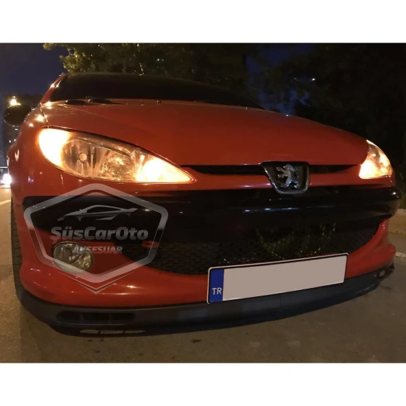 Peugeot 206 206+ 1998-2012 Uyumlu Üniversal Laguna Lip Esnek Ön Lip 2 Parça Tampon Altı Dil Karlık Ön Ek - 6