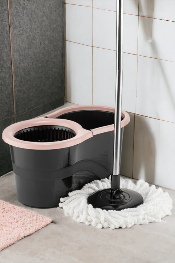 Arsimo 360 Derece Dönebilen Döner Başlıklı Smart Mop Kova Paspas Seti Pratik Temizlik Mop Kova Paspas Seti - 1