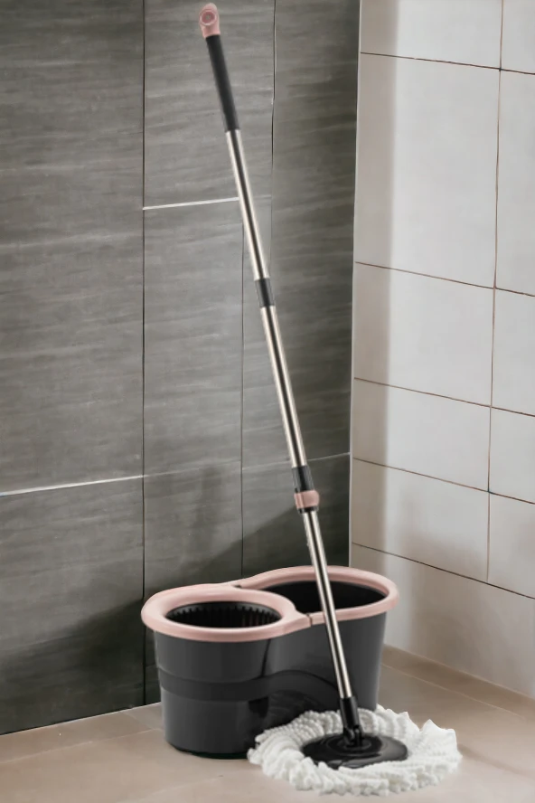 Arsimo 360 Derece Dönebilen Döner Başlıklı Smart Mop Kova Paspas Seti Pratik Temizlik Mop Kova Paspas Seti - 2