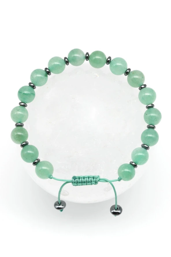 Aventurin Doğal Taş Makrome Örme Bileklik ürün görseli 1