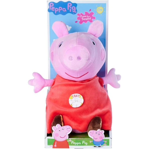 Peppa Pig Sesli Peluş 22 cm Karnına Bastığınızda Eğlenceli Sesler Çıkarır GKO