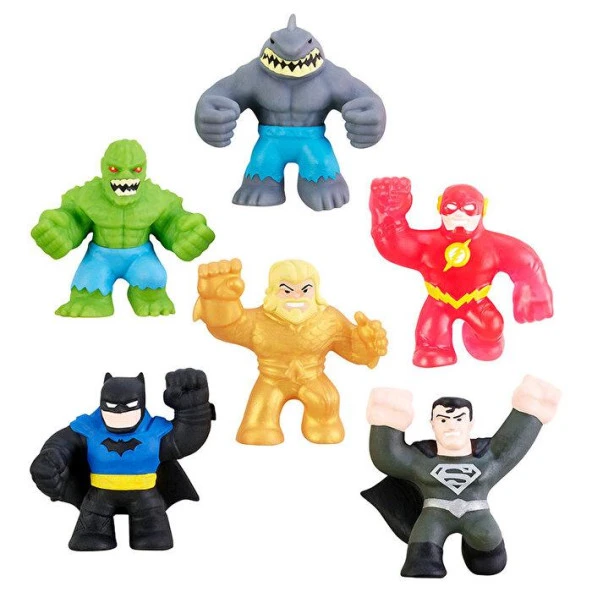 Goojitzu Dc Mini 6Li GJD02000,Batman Superman Croc Flash Shark ve Aquaman Figür Oyuncak