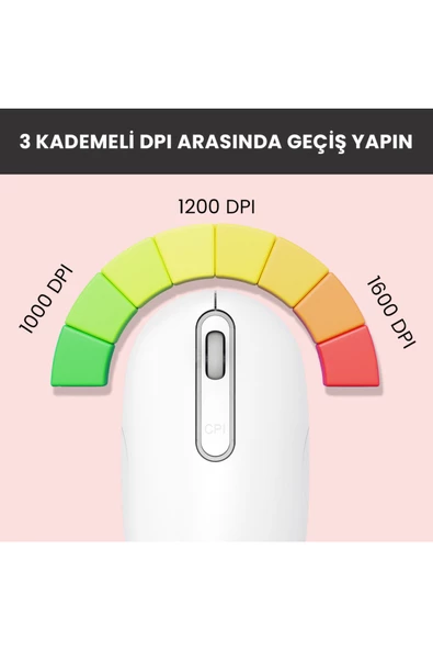 Lenovo Ws207 Şarj Edilebilir Kablosuz 1600dpı 4 Tuşlu Sessiz Kompakt Optik Mouse - 5