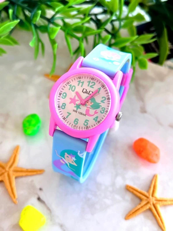 VR8S.EL Q&Q Silikon Kordonlu 10 Atm Su Geçirmez Unisex Çocuk Kol Saati ürün görseli