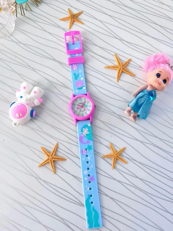 VR8S.EL Q&Q Silikon Kordonlu 10 Atm Su Geçirmez Unisex Çocuk Kol Saati - Resim 4