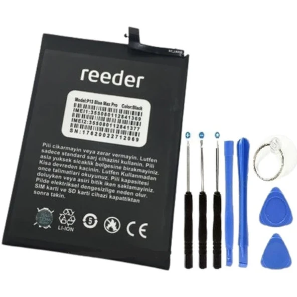 Reeder P13 Blue Max Pro 2021 Pil Batarya+tamir Set