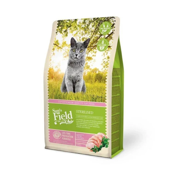 Sam´s Field Sams Field Sterilised Tavuklu Tahılsız Kısırlaştırılmış Kedi Maması 2.5 kg