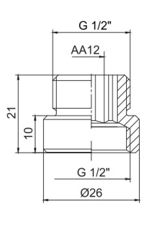 ECA 1/2 1 cm Uzatma Krom (Musluk Uzatma) 102134013 Pirinç - Resim 2