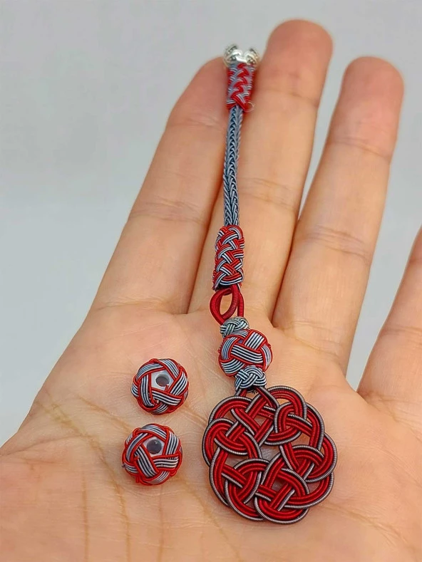 Bakır El İşi Kazaz Püskül & 2 Habbeli Takım (45532)