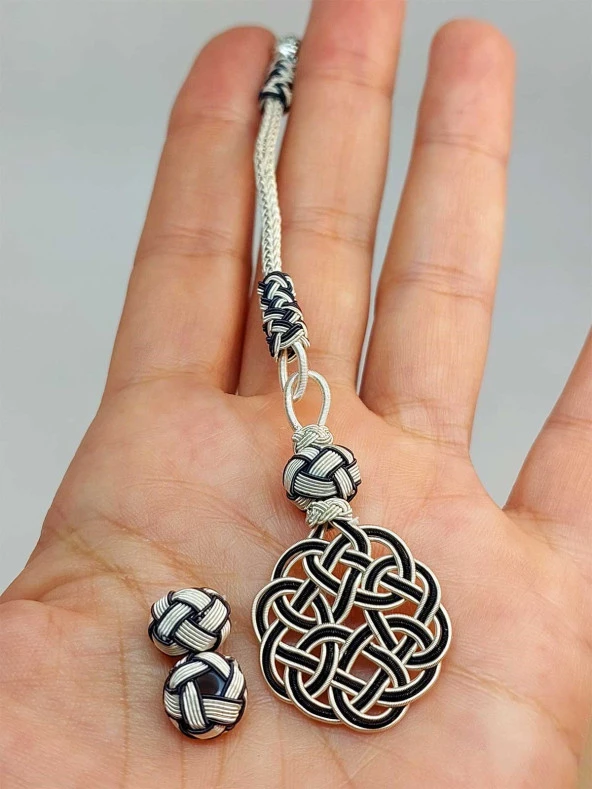 Bakır El İşi Kazaz Püskül & 2 Habbeli Takım (45536) ürün görseli