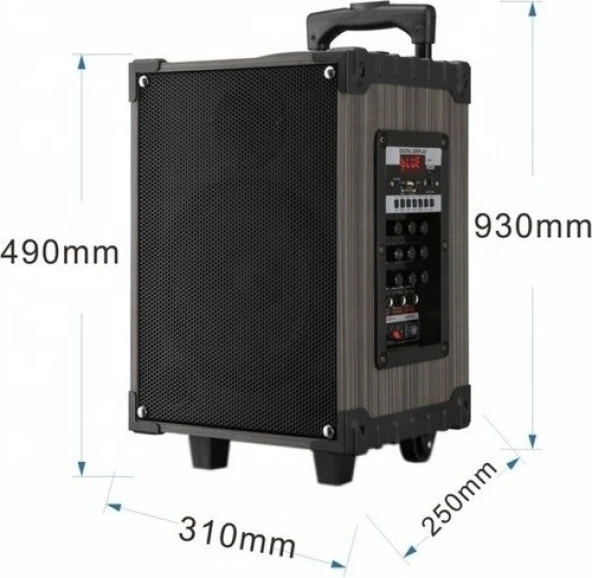 LT-910 Süper Bass Kumandalı Şarjlı Çift Mikrofonlu Hoparlör Sistemi Taşınabilir Amfi - 2