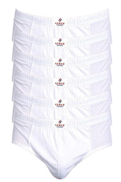 12 li Erkek Pamuklu Beyaz Slip Külot Ekonomik İç Çamaşırı - 2