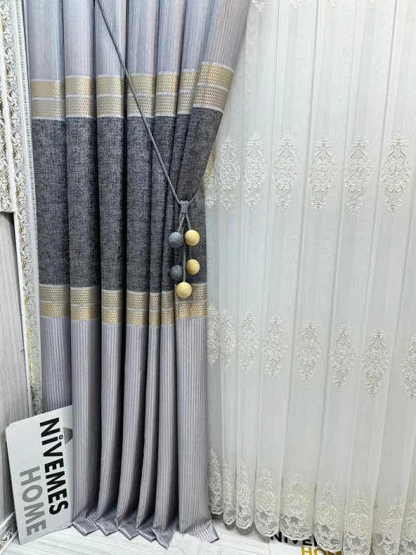 NİVEMESHOME ANTRASİT-GOLD SARIM 6 TOPLU TAVAN TOPLAMA BRAÇOL - 3