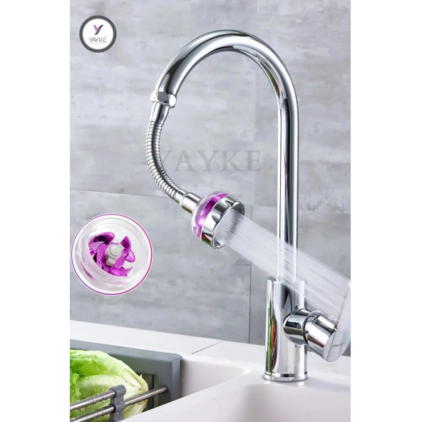 Yayke Pervaneli Turbo Flex Su Tasarruflu Mutfak Lavabo Banyo Musluk Başlığı Batarya ucu - 3