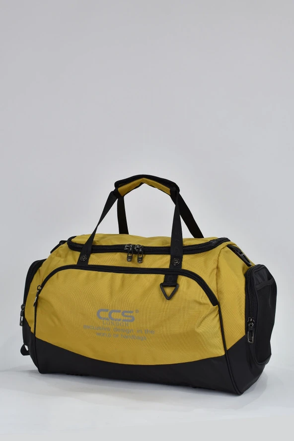 Elatae Ccs Orta Boy Unisex Çok Gözlü Spor Fitness Seyahat Çantası Sarı 31413 - 3