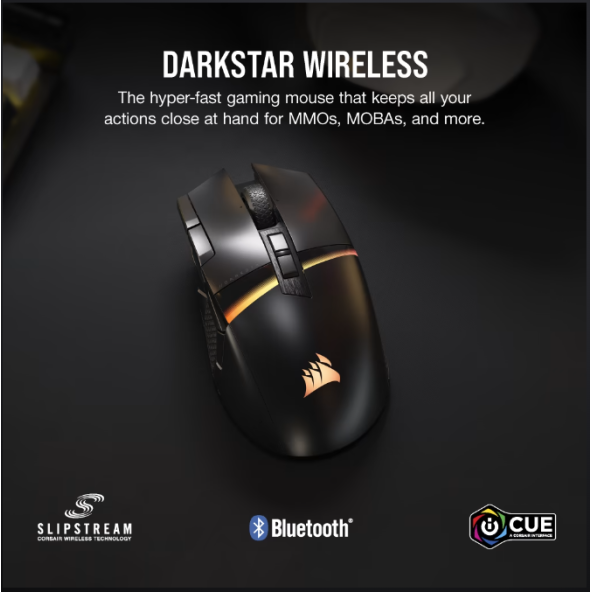 CORSAIR MOUSE - CH-931A011-EU DARKSTAR WIRELESS RGB MMO Gaming Mouse