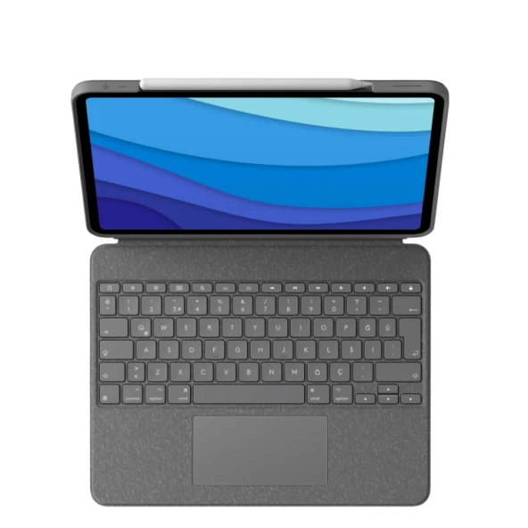 LOGITECH  COMBO TOUCH DOKUNMATIK PANELLI KLAVYELI KILIF GRI IPAD PRO 12.9 INC 5. GEN. 920-010186