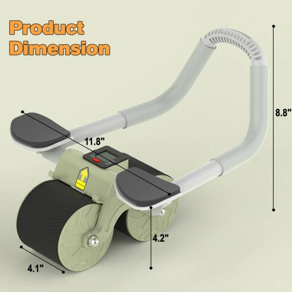 Relife Ab-04 Ab Roller Dirsek Destekli Karın Çalıştırıcı, Otomatik Geri Tepme Özellikli, Diz Matlı Karın Kası Çalıştırıcı, Erkekler ve Kadınlar Için, Karın Kası Antrenmanı, Çift Tekerlekli - 3