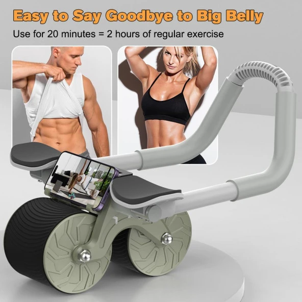 Relife Ab-04 Ab Roller Dirsek Destekli Karın Çalıştırıcı, Otomatik Geri Tepme Özellikli, Diz Matlı Karın Kası Çalıştırıcı, Erkekler ve Kadınlar Için, Karın Kası Antrenmanı, Çift Tekerlekli - 4
