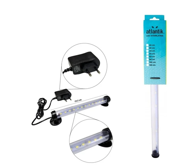 Atlantik SMD 5730 Led Lamba 20 Cm Beyaz 12 V Akvaryum Tepe Aydınlatması