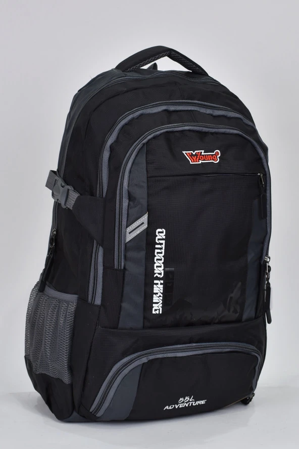 Elatae Young Ultra Light Lüks Kumaş Çok Gözlü Günlük Dağcı Sırt Çantası Siyah 55 Litre 51505 - Resim 2