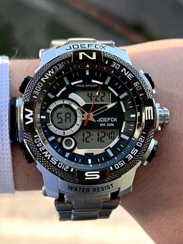 JOE-KJ03 Joefox Digital&Analog Kronmetre+Takvim+Alarm+Aydınlatma Erkek Kol Saati - Resim 3