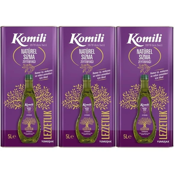 Komili Zeytinyağı 15LT Natural Ege Sızması (Teneke) (3PK*5LT) ürün görseli