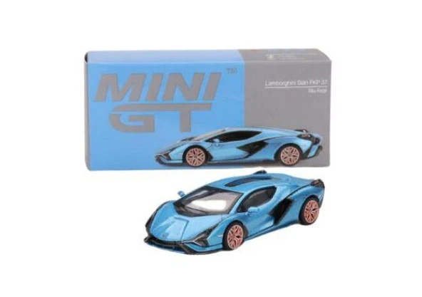 Mini Gt 573 Lamborghini Sian FKP 37 Blu Aegir LHD Model Araba