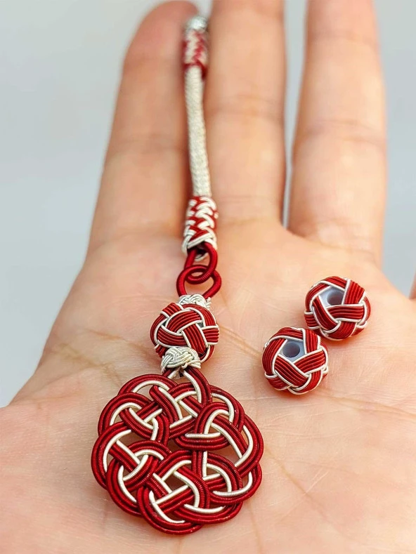 Bakır El İşi Kazaz Püskül & 2 Habbeli Takım (45550) ürün görseli