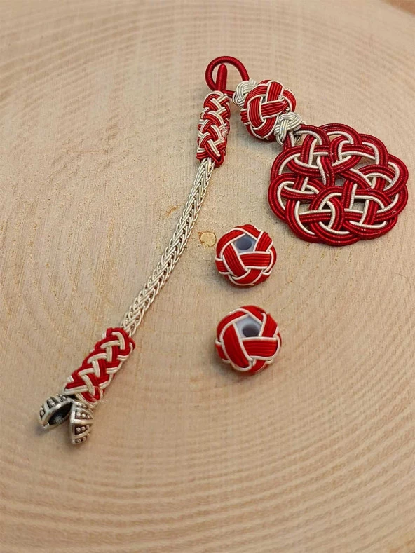 Bakır El İşi Kazaz Püskül & 2 Habbeli Takım (45550) - Resim 2