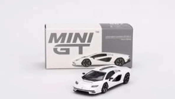 Mini Gt 567 Lamborghini Countach LPI 800-4 Bianco Siderale LHD Model Araba