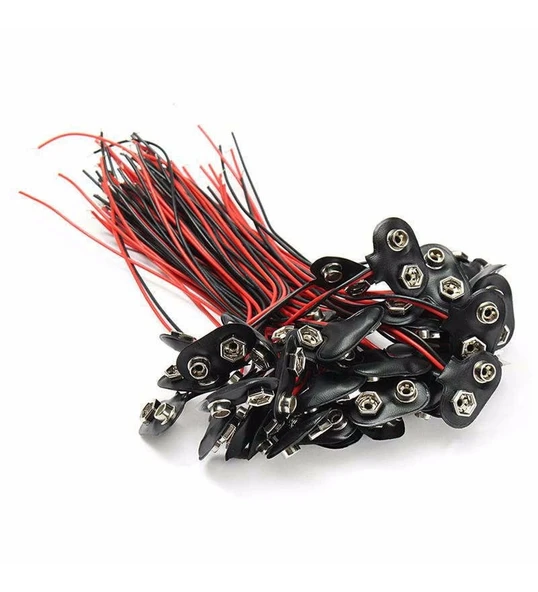 9 Volt Pil Başlığı - Arduino PCB Elektronik Devre Raspberry PIC 9V Pil Bağlantı Kablosu - Resim 4