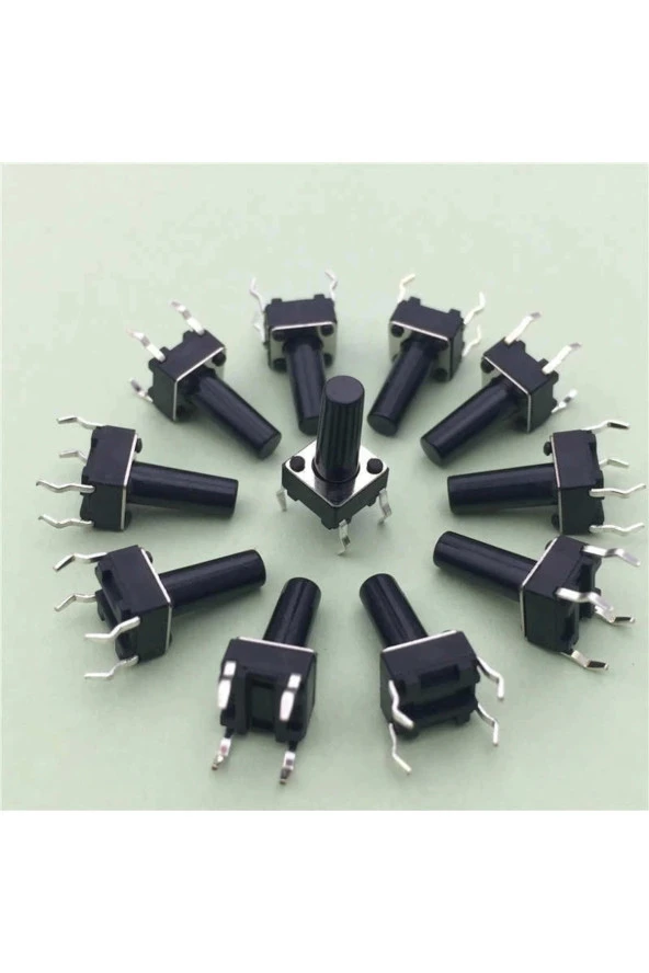 Tactile Push Button 6x6x10mm 4 Pin - 5 Adet ürün görseli