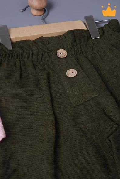 Babyhola Bayramlık Kız Bebek Çocuk Çıtçıtlı Badi Pantolon Şık Alt Üst Takım 2327 - 12