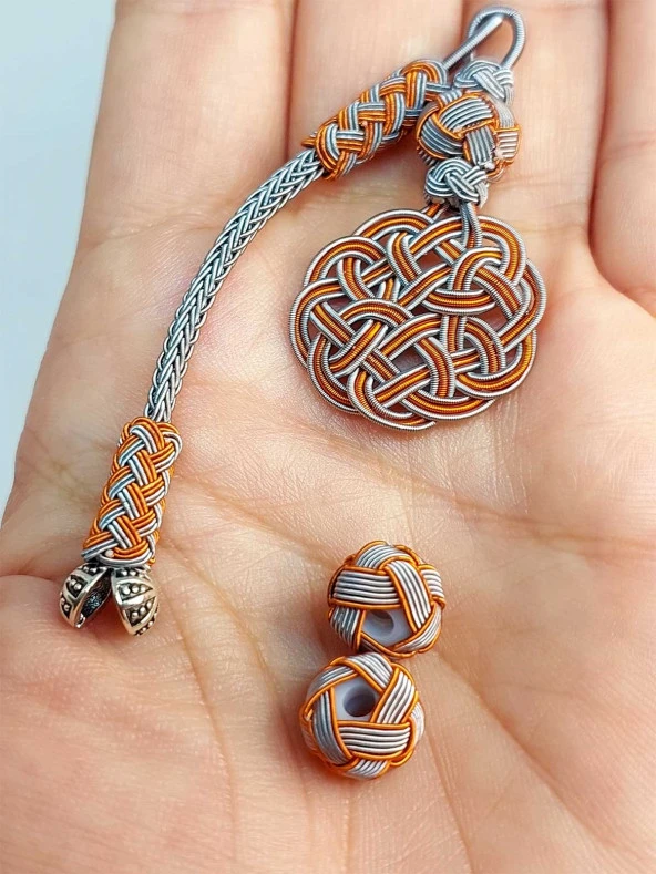 Bakır El İşi Kazaz Püskül & 2 Habbeli Takım (45558) ürün görseli