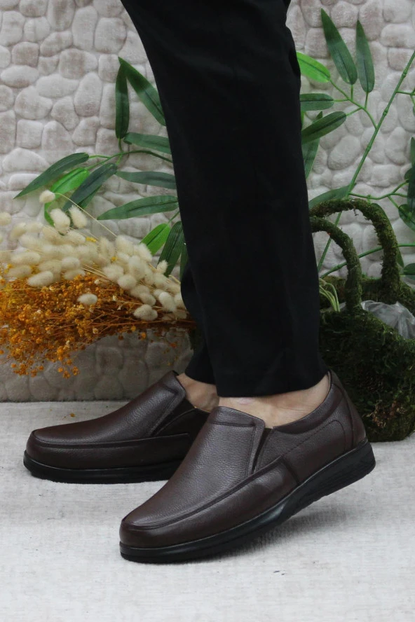 Mehmet Mete 42432 Kahve İç Ve Dış Hakiki Deri Rahat Yumuşak Erkek Ayakkabı - Resim 3