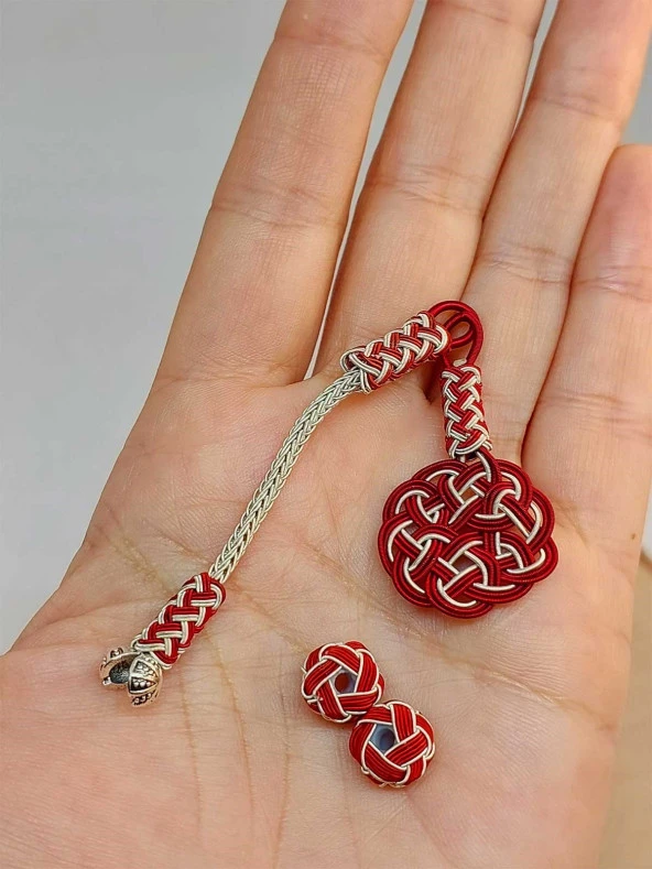 Bakır El İşi Kazaz Püskül & 2 Habbeli Takım (45566) ürün görseli