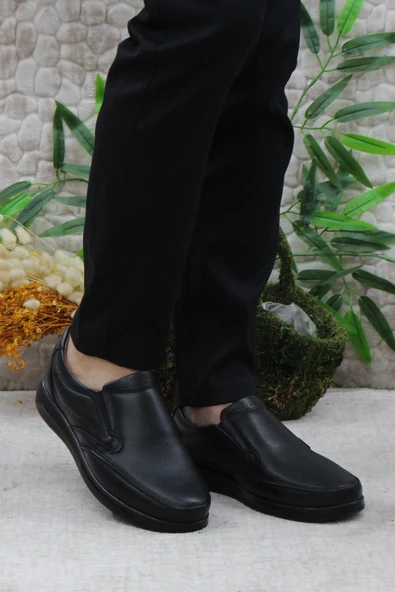 Mehmet Mete 42960 Siyah İç Ve Dış Hakiki Deri Rahat Yumuşak Erkek Ayakkabı - Resim 2