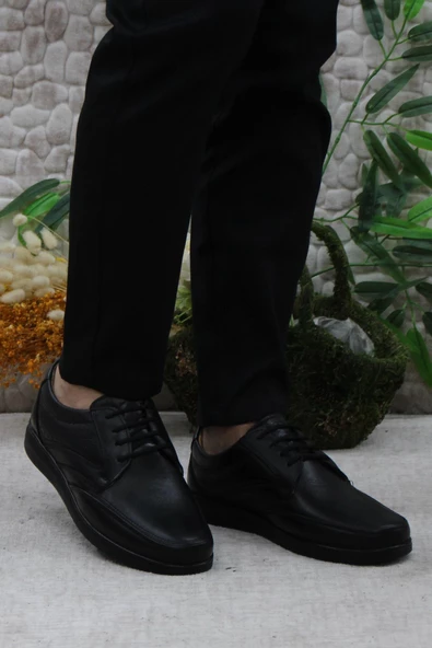 Mehmet Mete 42961 Siyah İç Ve Dış Hakiki Deri Rahat Yumuşak Erkek Ayakkabı - Resim 2