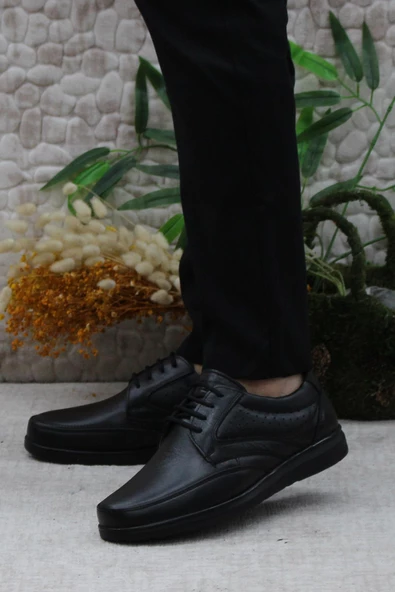 Mehmet Mete 42961 Siyah İç Ve Dış Hakiki Deri Rahat Yumuşak Erkek Ayakkabı - Resim 3