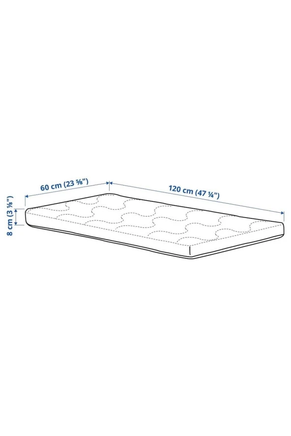Bebek Yatağı Krummelur Beyaz MeridyenDukkan 60x120 Cm, 8 Cm Kalınlık - 5