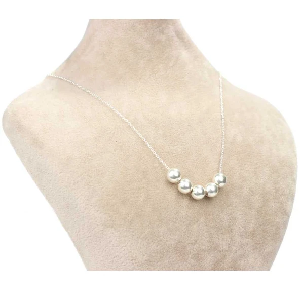 925 Ayar Gümüş Toplu Kolye - Resim 2