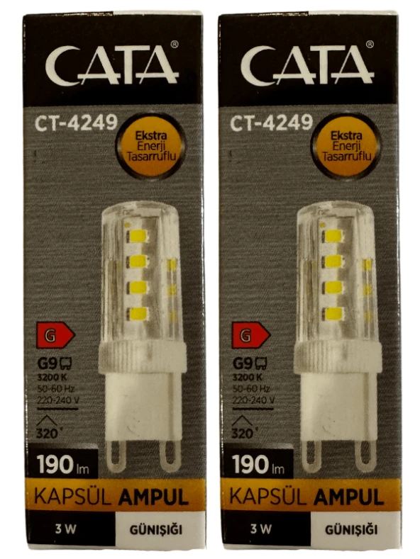 Cata CT-4249 3W 3200K (Günışığı) G9 Duylu Kapsül Led Ampul (2 Adet)