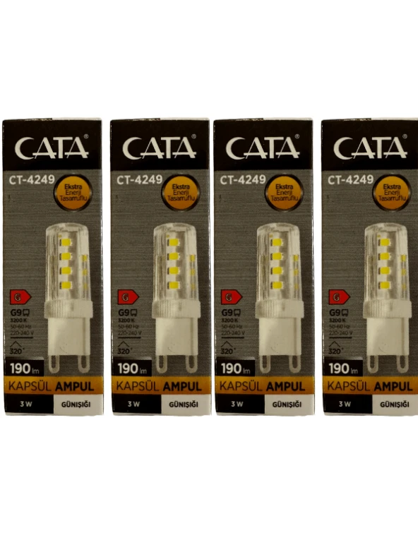 Cata CT-4249 3W 3200K (Günışığı) G9 Duylu Kapsül Led Ampul (4 Adet)