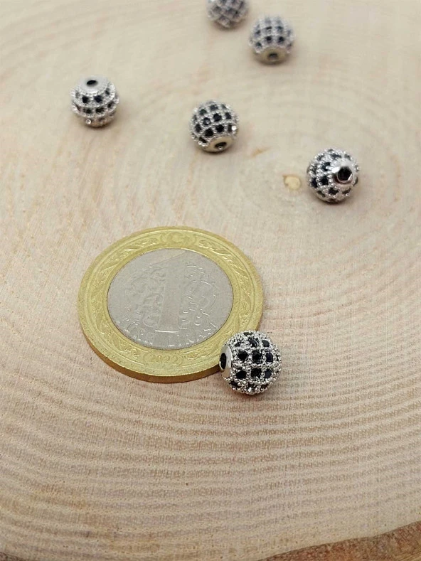 Metal Renkli Zirkon Taş Ara Malzeme 8mm/3  adet (45602) ürün görseli