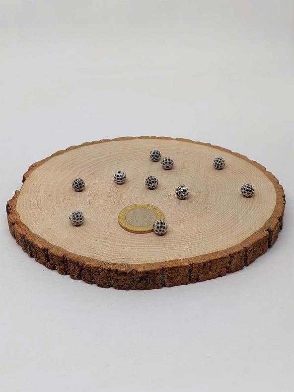 Metal Renkli Zirkon Taş Ara Malzeme 8mm/3  adet (45602) - Resim 2