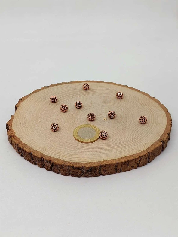 Bakır Renkli Zirkon Taş Ara Malzeme 8mm/3 adet (45604) - Resim 2