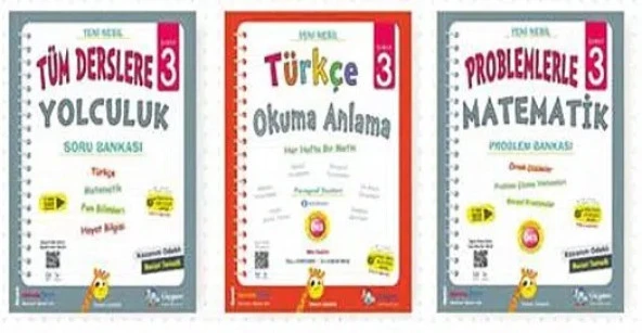 Üçgen 2024 3. Sınıf Süper Üçlü Tüm Derslere Yolculuk + Problemlerle Matematik + Türkçe Okuma Anlama