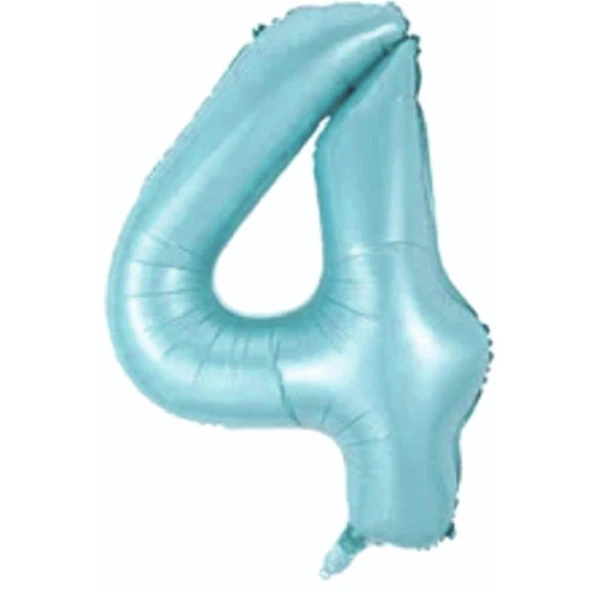 4 Rakam Açık Mavi Folyo Balon 76 cm